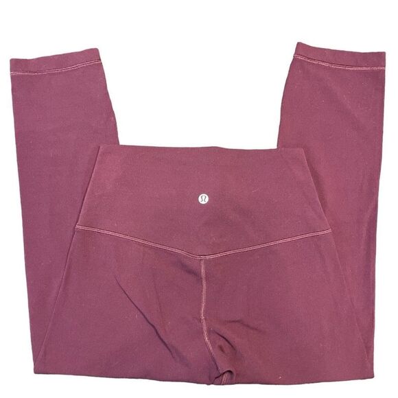Lululemon Womens Size 6 Crop Capri Maroon Leggings Activewear - Picture 4 of 5